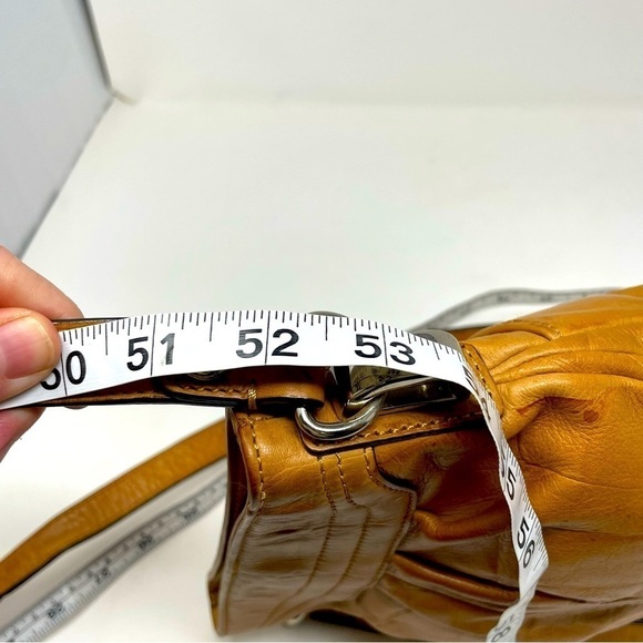 B. Makowsky Studded Leather Crossbody Purse – Cheetah Lining, Adjustable Strap - Picture 14 of 15